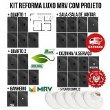 Kit Tomada Apto Completo Mrv Reforma Recta Blux Grafite Gloss